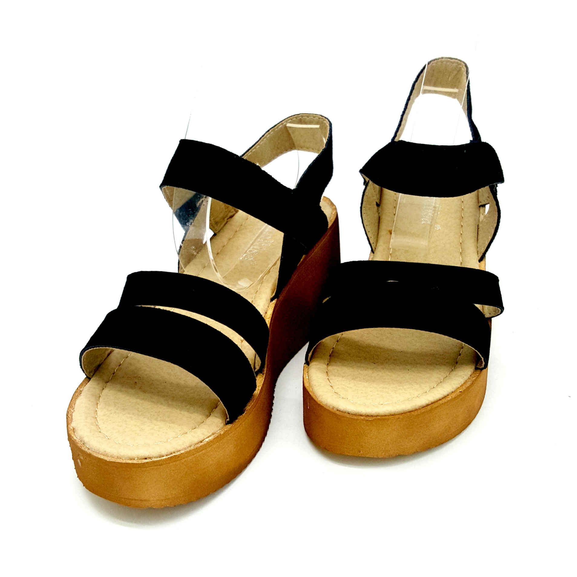 HA006 Ankle Strap Sandals Black