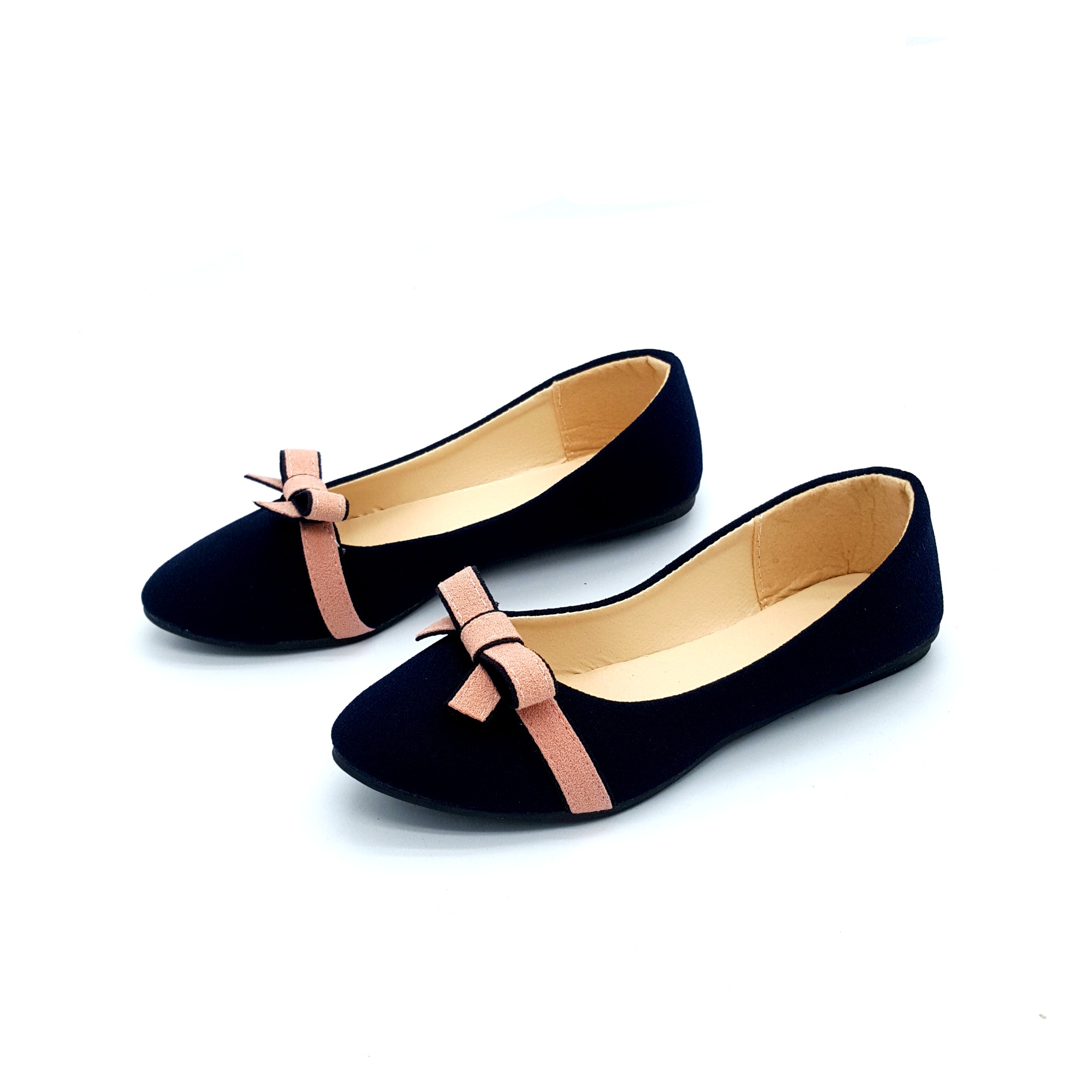 HA010 Ribbon Flat Shoe Dark Blue