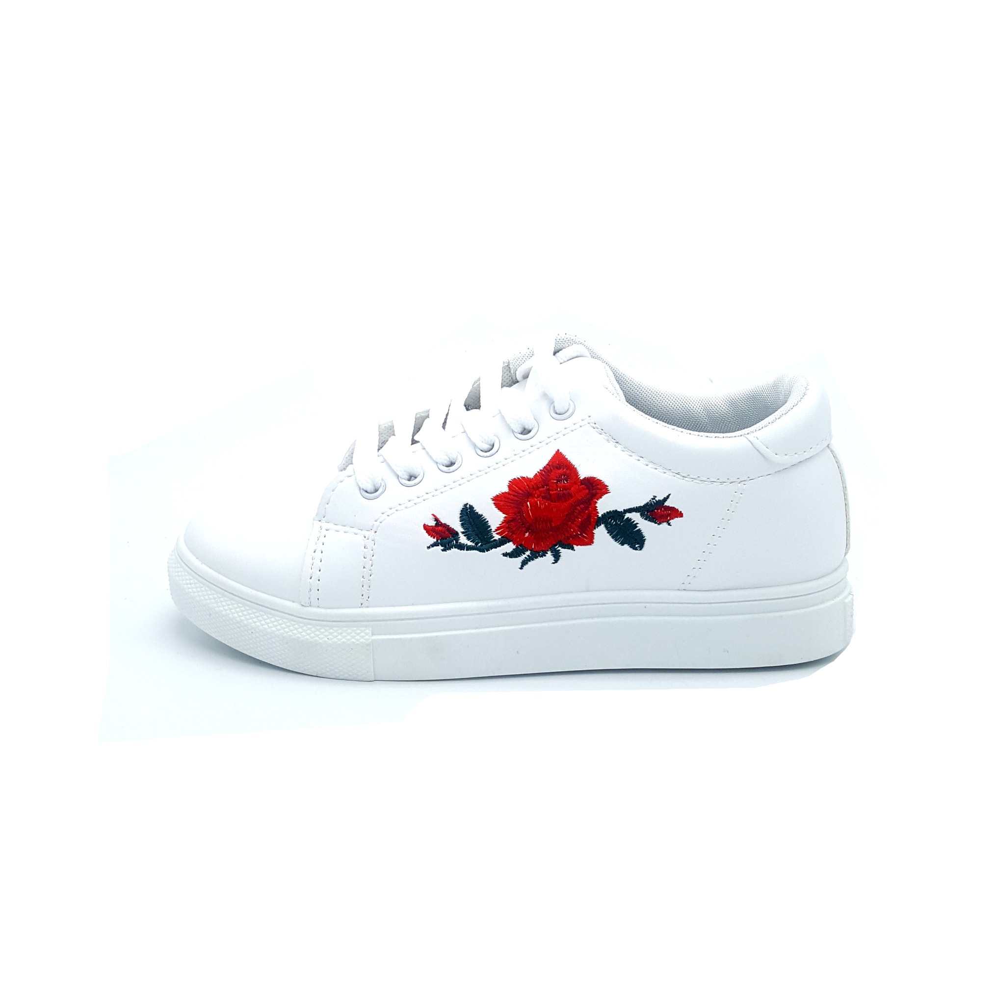 HA032 Roses Printed Trainers White