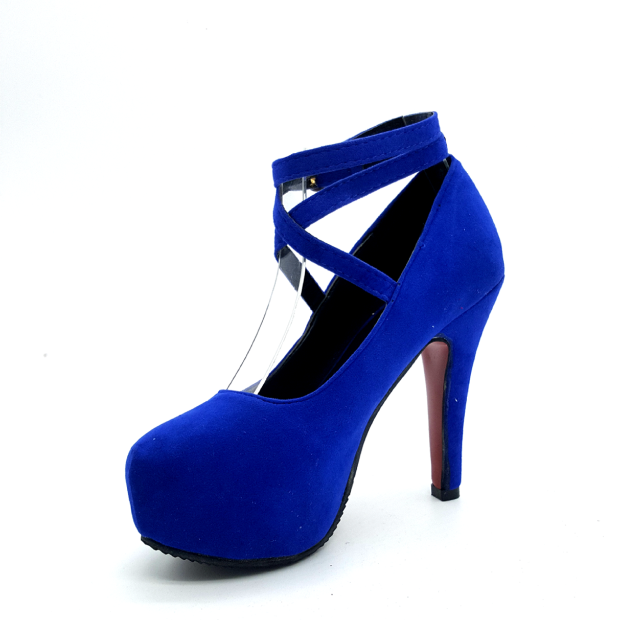 HA034 Cross Ankle Heels Blue