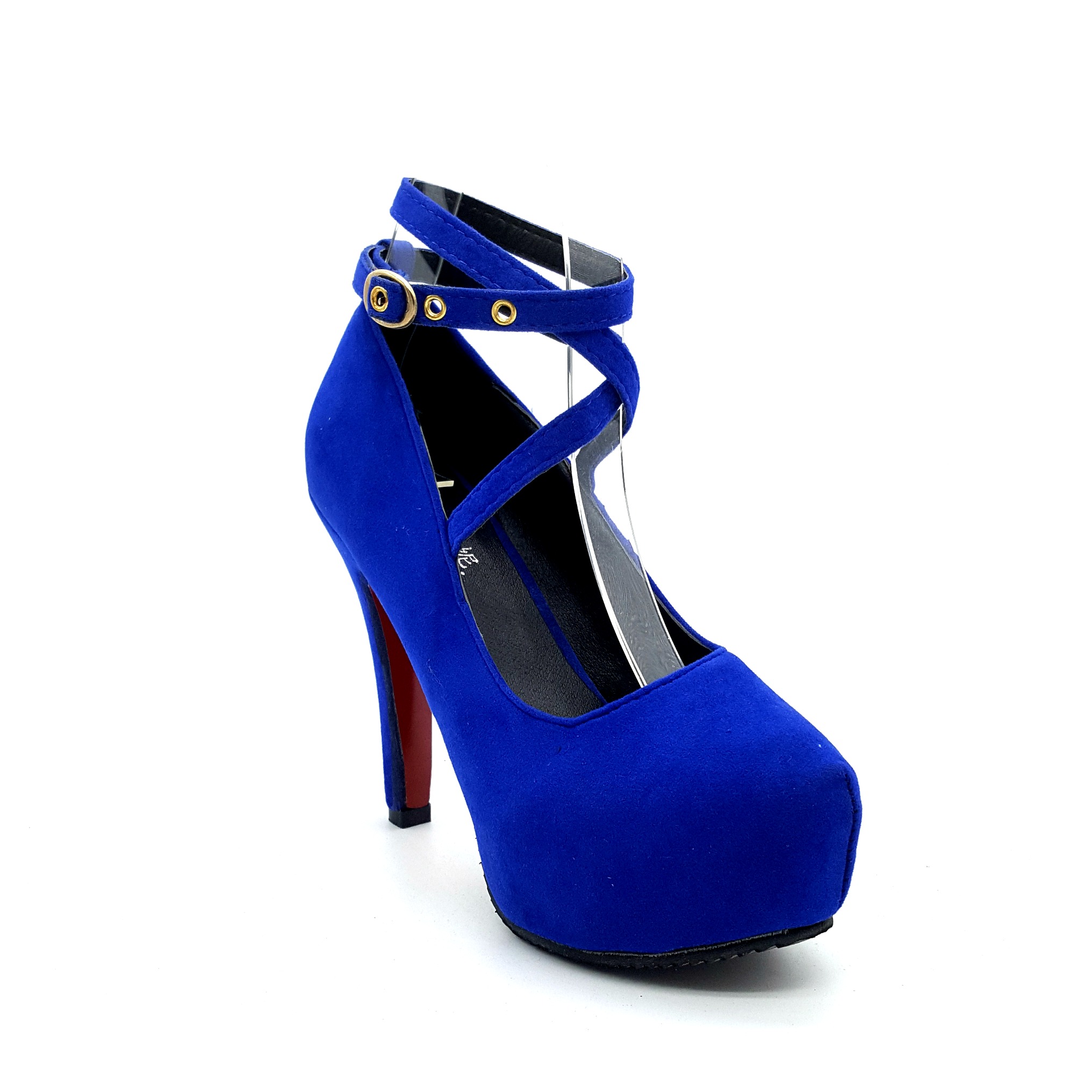 HA034 Cross Ankle Heels Blue