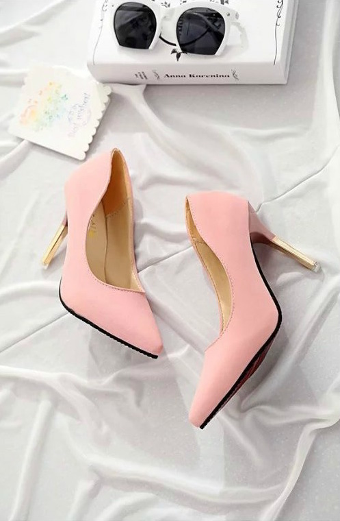 HA037 Pointed High Heels Pink