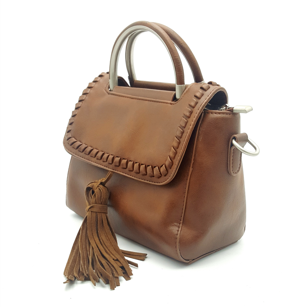 HA047 Tassels Tote Bag Brown