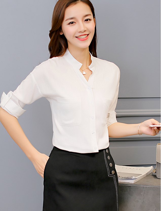 WT3827 Fashion OL Top White