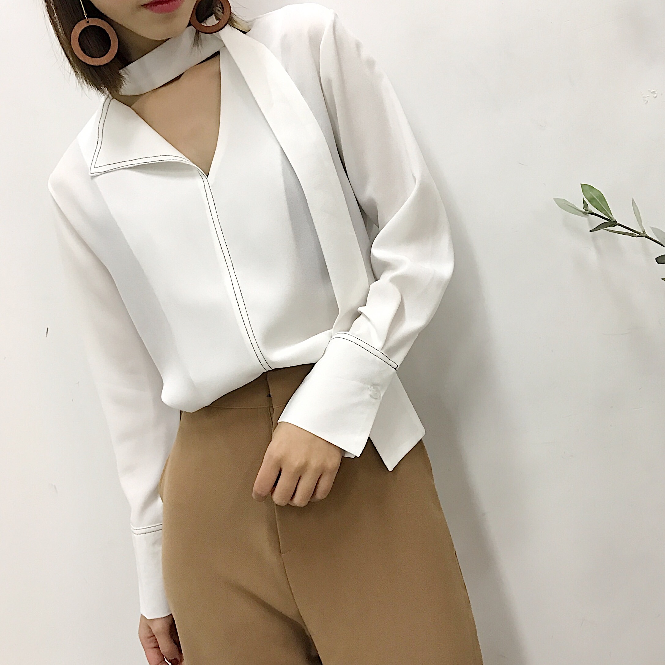 WT3834 Fashion Chiffon Top White