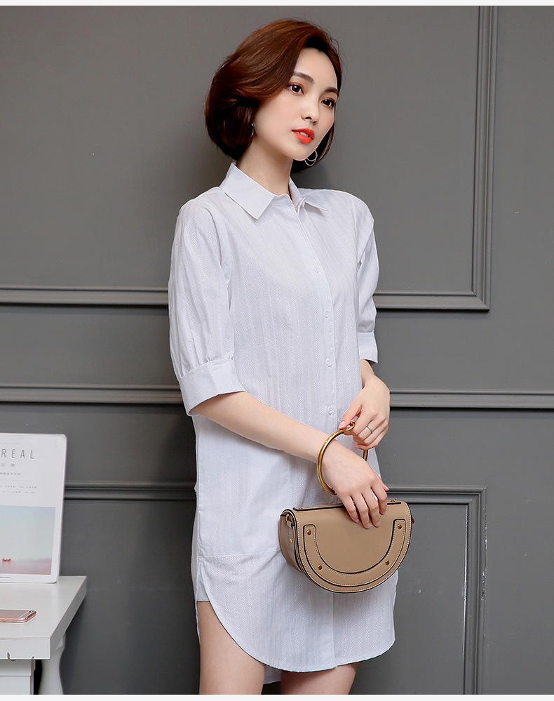 WT3836 Fashion Long Top White