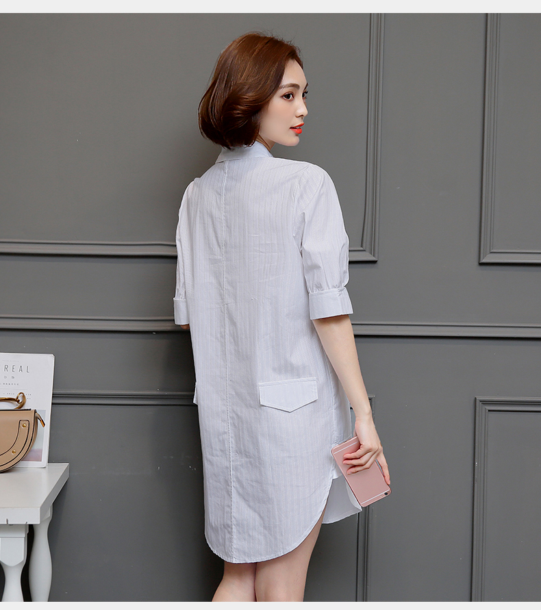 WT3836 Fashion Long Top White