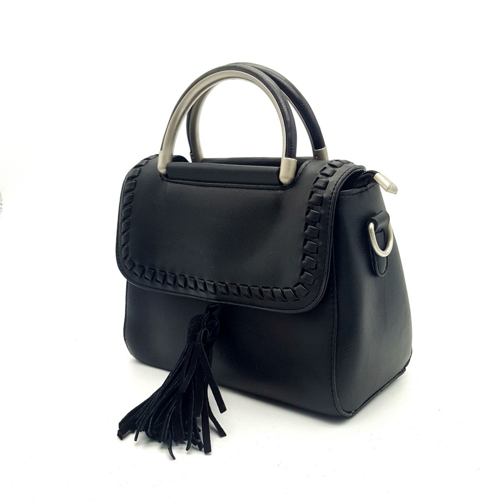 HA047 Tassels Tote Bag Black