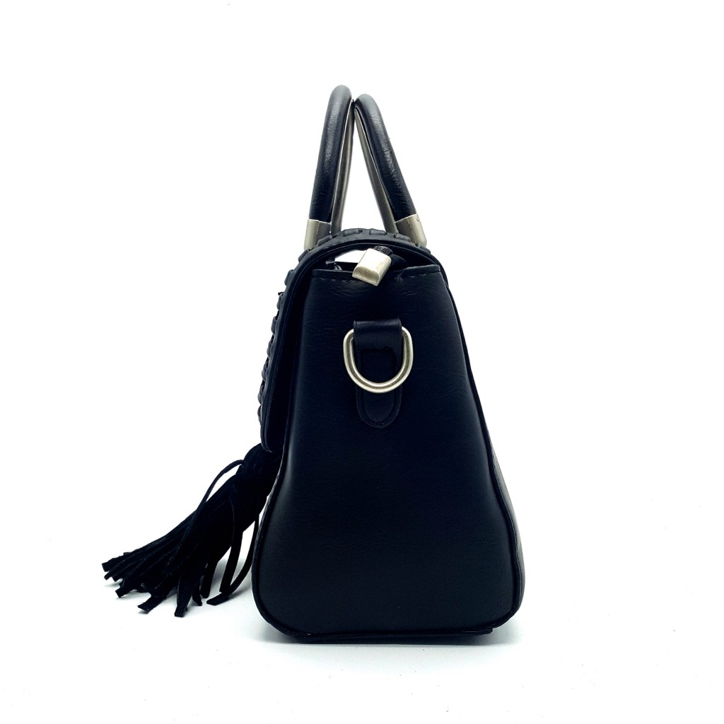 HA047 Tassels Tote Bag Black