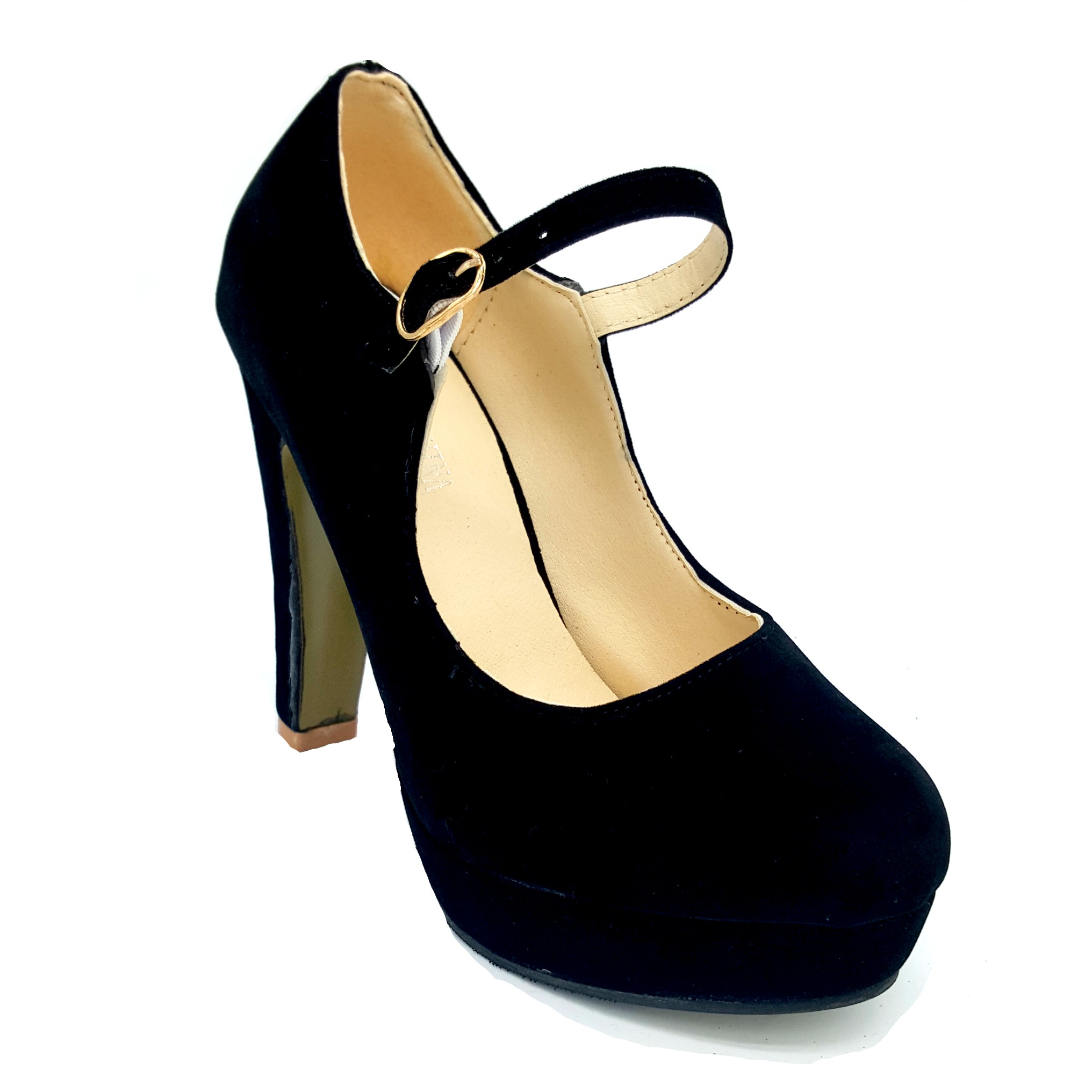 HA033 Strap On Heels Black