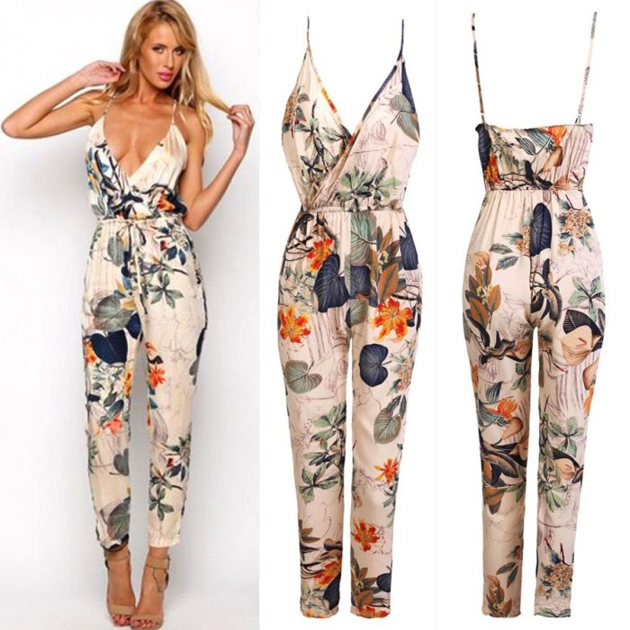 JW5011 Floral Jumpsuit As Pic