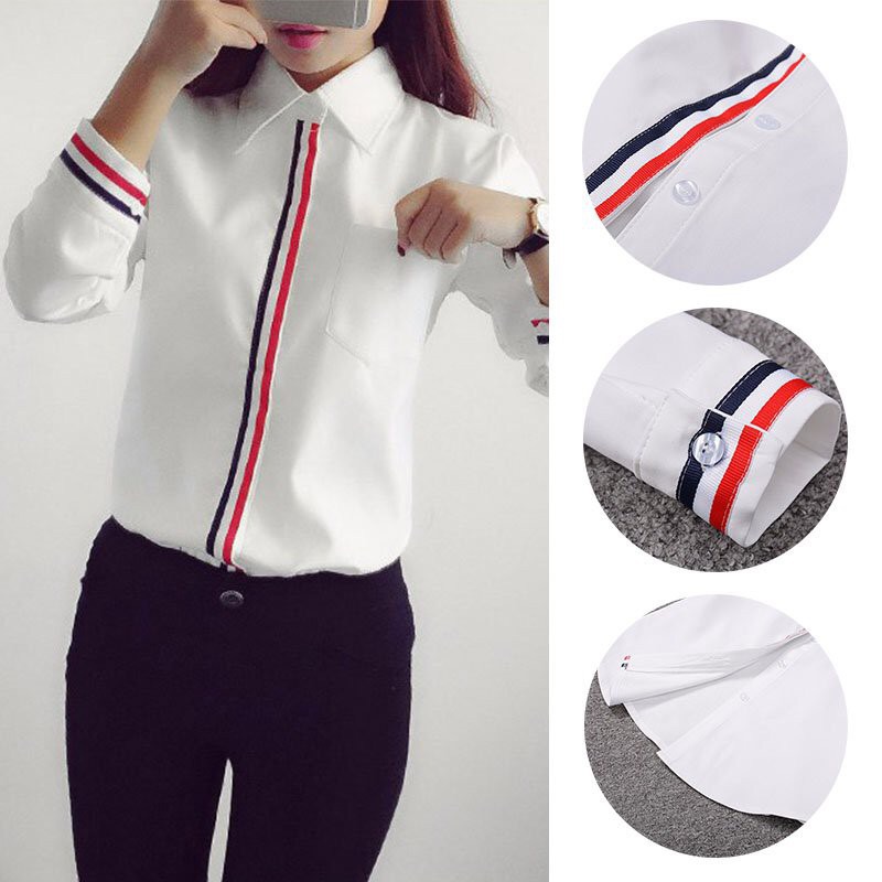 JW5013 Elegant Stripe Top White