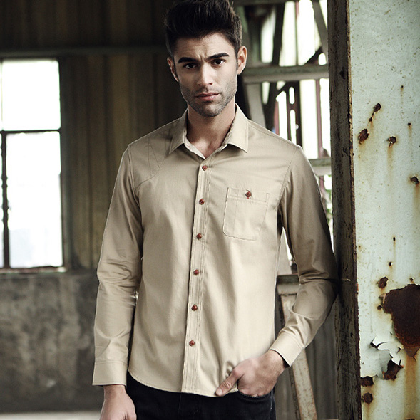 VW8602 Charming Men Top Khaki