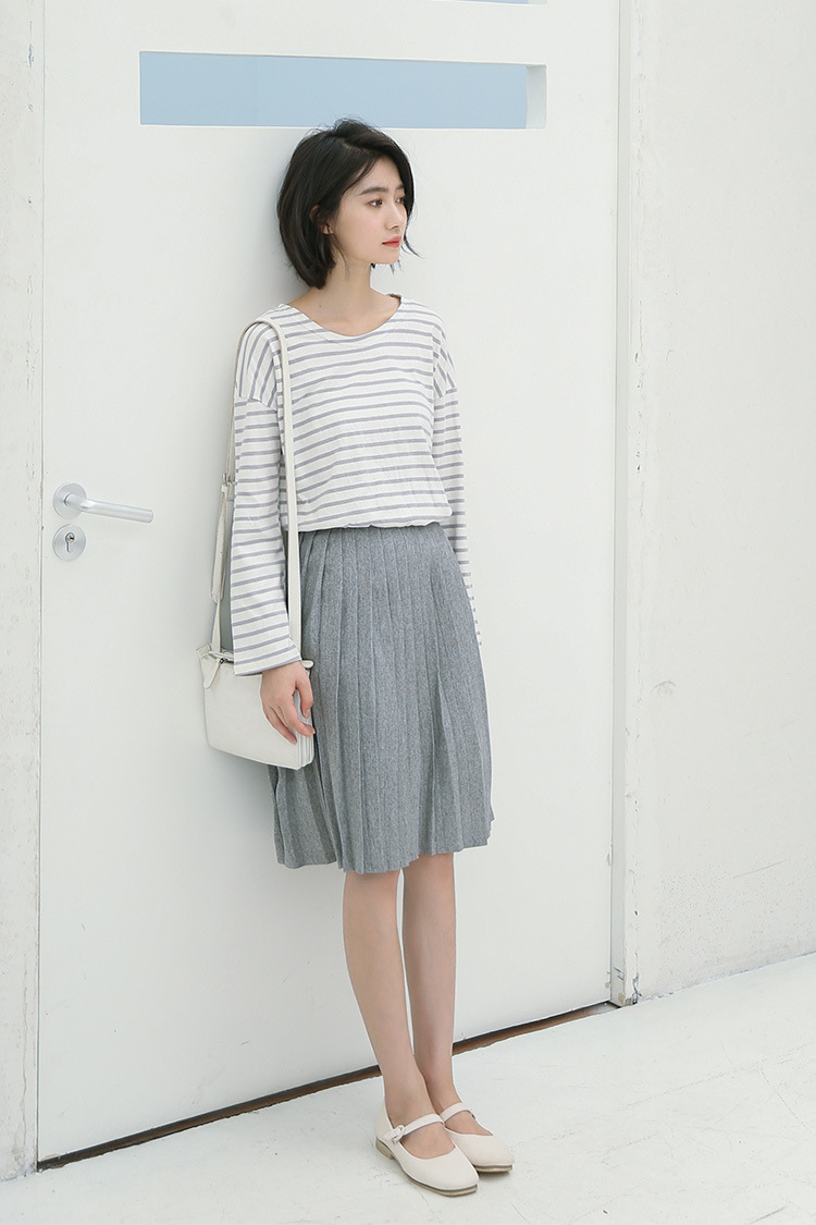 VW10236 Lovely Stripe Top Grey