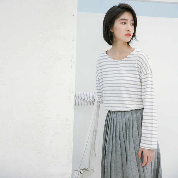 VW10236 Lovely Stripe Top Grey