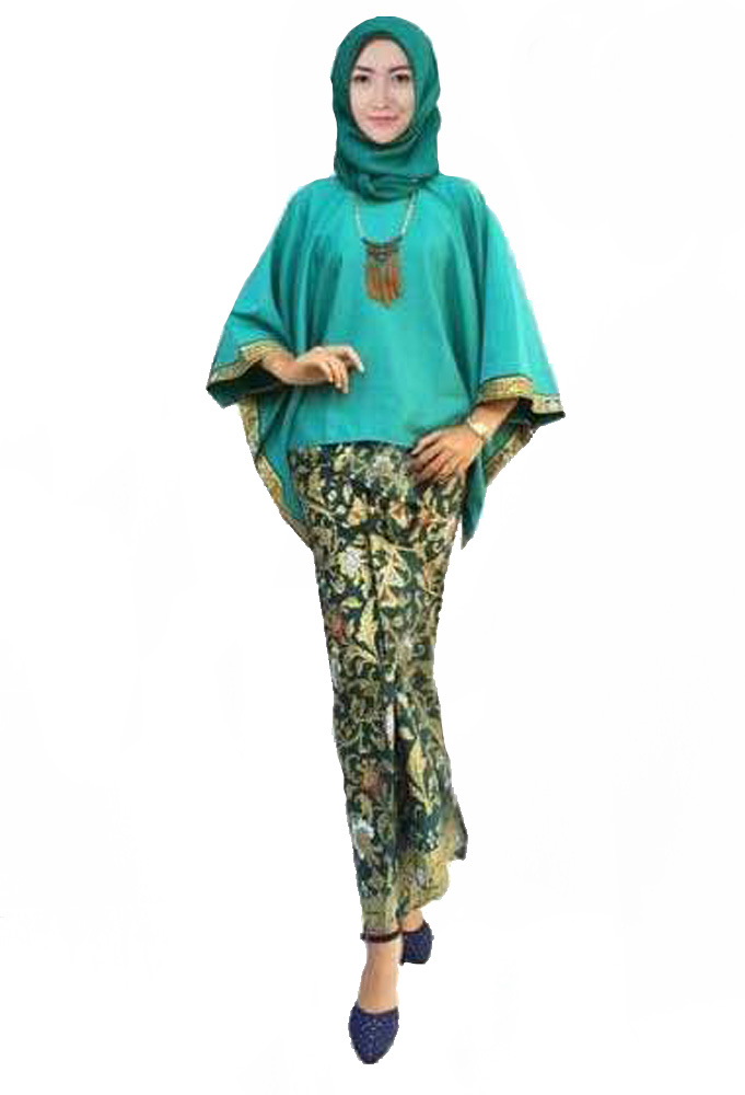 JW5016 Batwing Kaftan with songket skirt Tosca