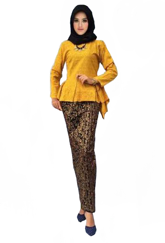 JW5017 Fishtail Peplum Set Mustard