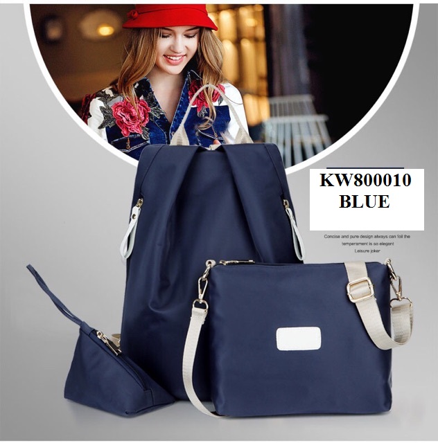 KW80010 Fashion Handbags 3 in 1 Blue