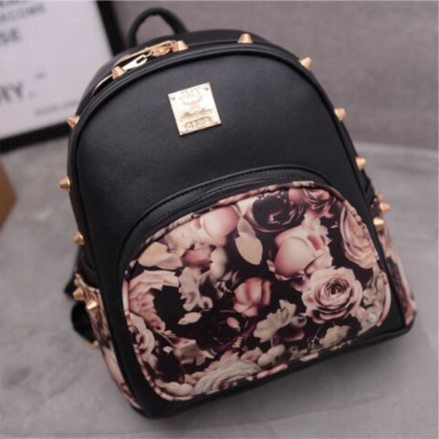 KW80012 Stylish Backpack Black Rose