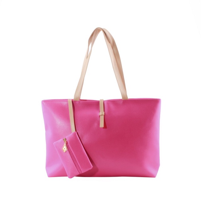 KW80028 Stylish 2 In 1 Handbags Hot Pink