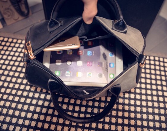 KW80049 Women Trendy Bag Black Grey