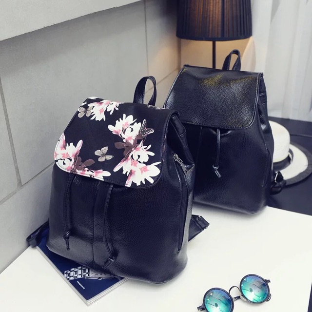 KW80114 Casual Backpack Black Flower