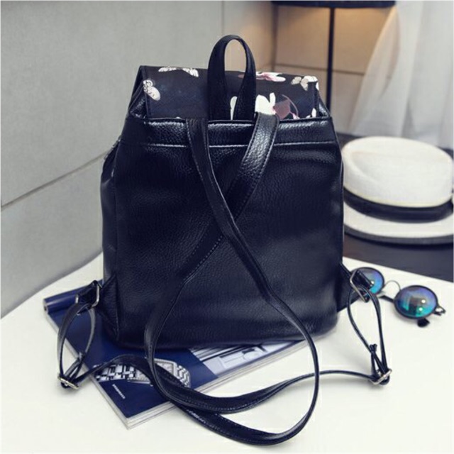 KW80114 Casual Backpack Black Flower