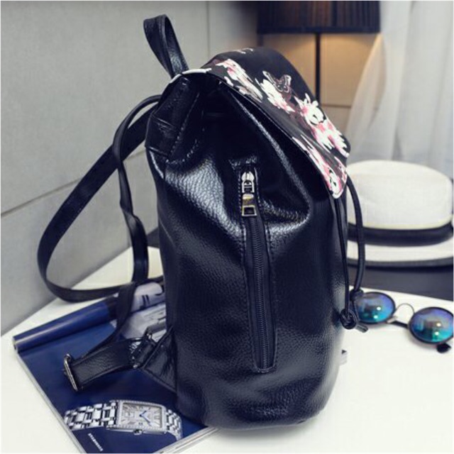 KW80114 Casual Backpack Black Flower