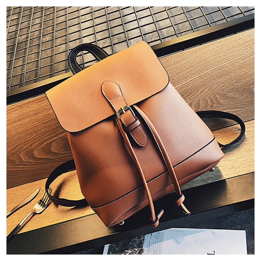 KW80119 Women Trendy Backpack Brown