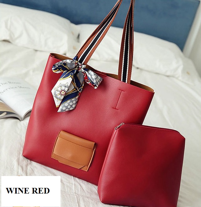 KW80133 2 In 1 Tote Bag Wine Red