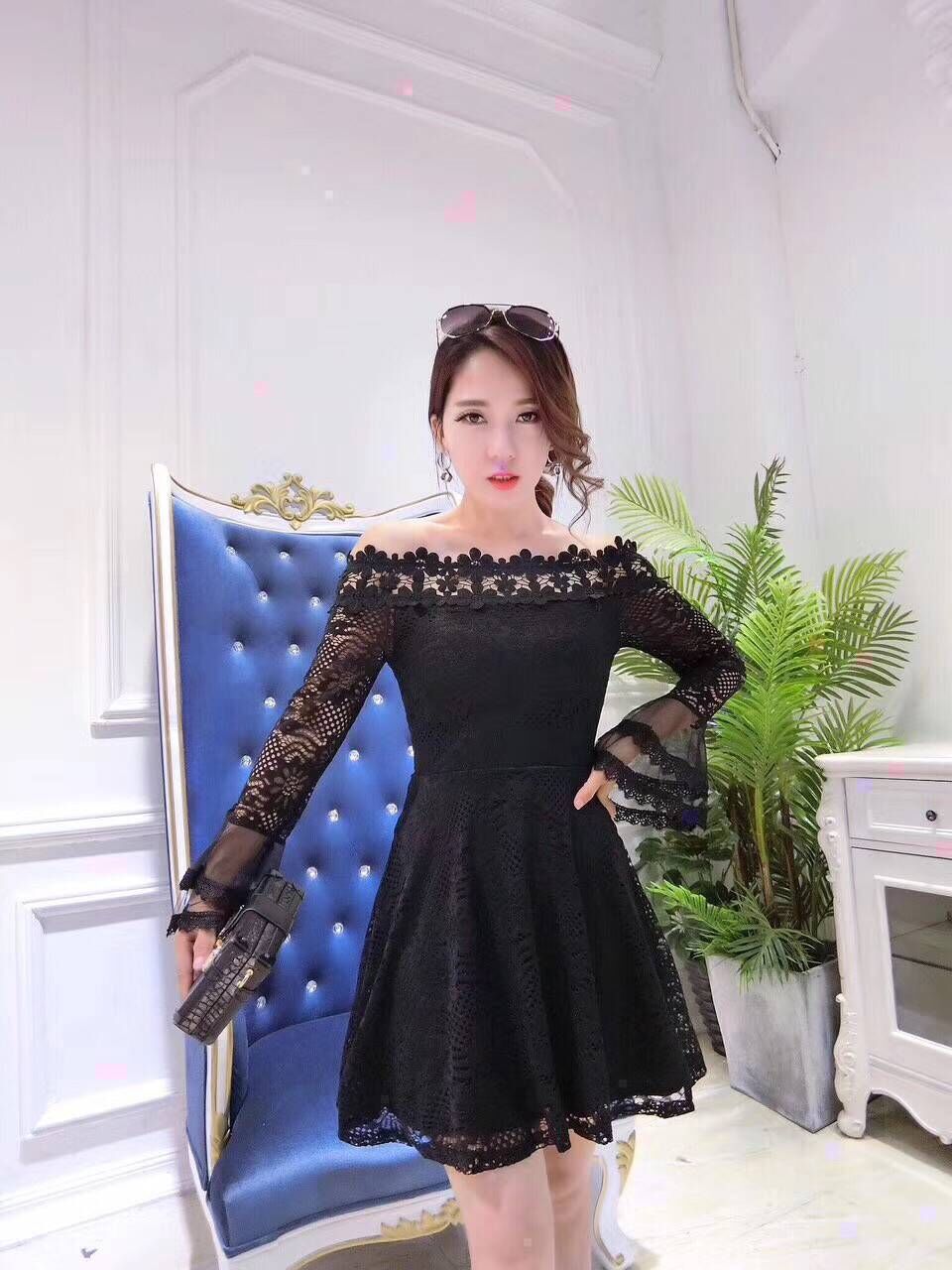 VW12060 Sexy Lace Dress Black