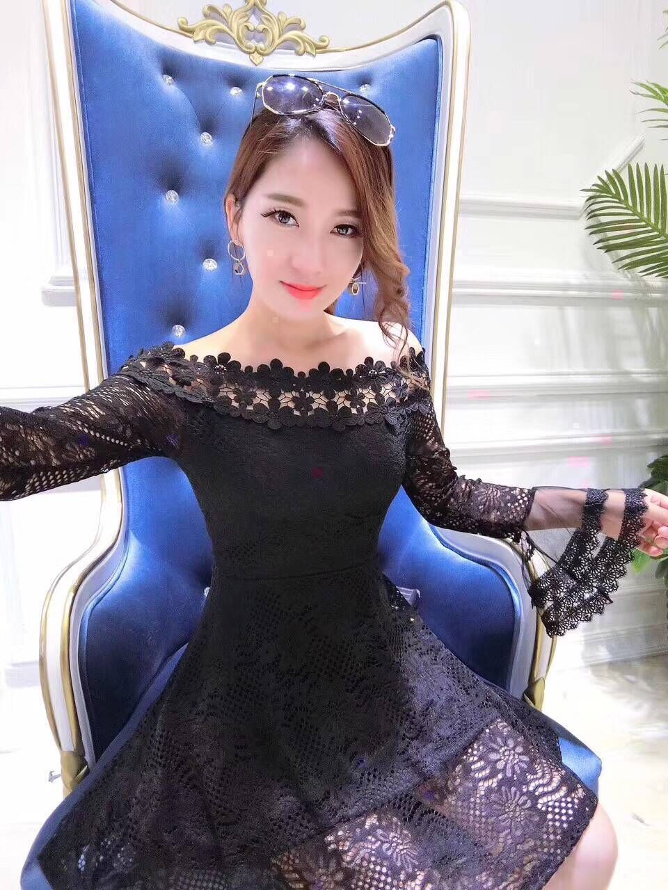 VW12060 Sexy Lace Dress Black