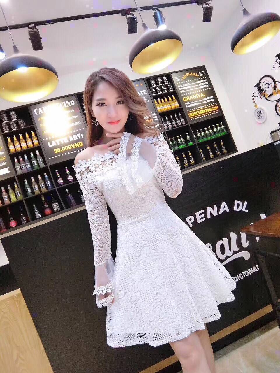 VW12060 Sexy Lace Dress White