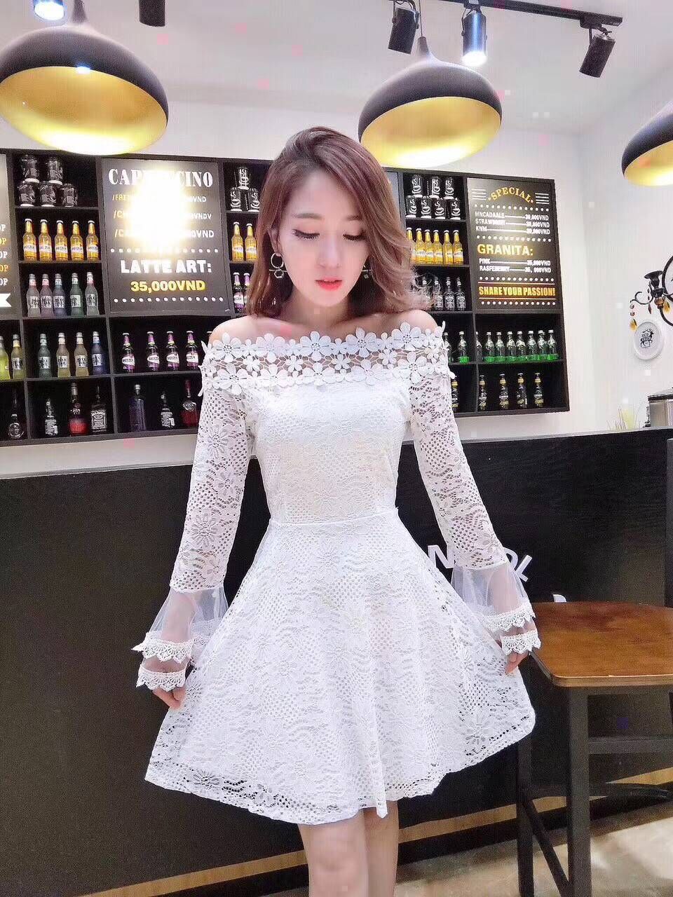 VW12060 Sexy Lace Dress White