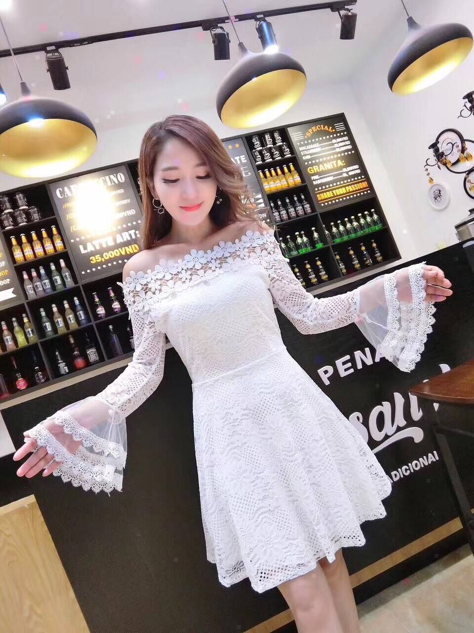 VW12060 Sexy Lace Dress White