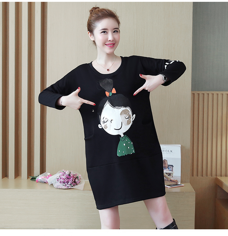 GW1913 Cute Maternity Dress Black