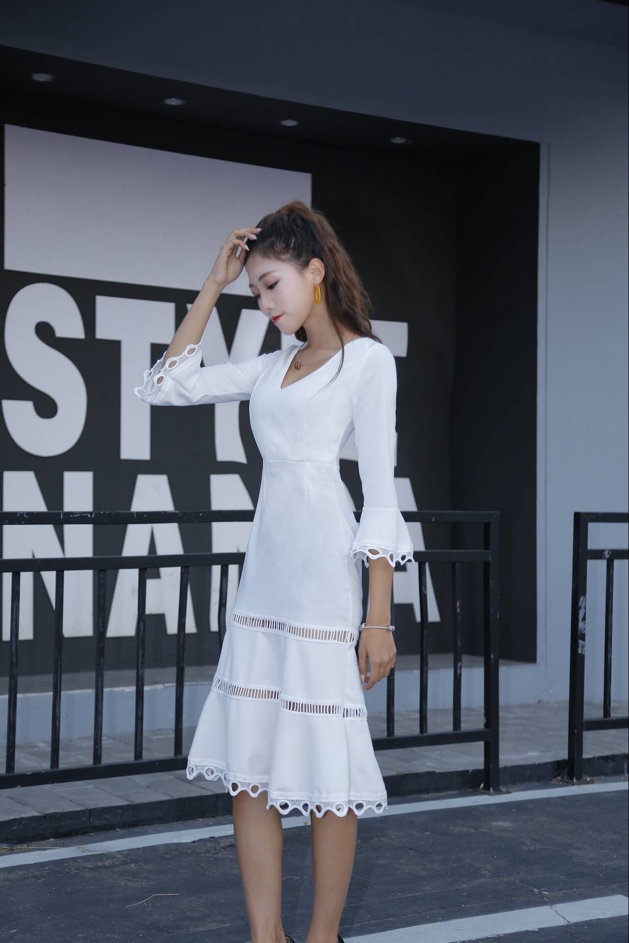 GW1967 Stylish Dress White