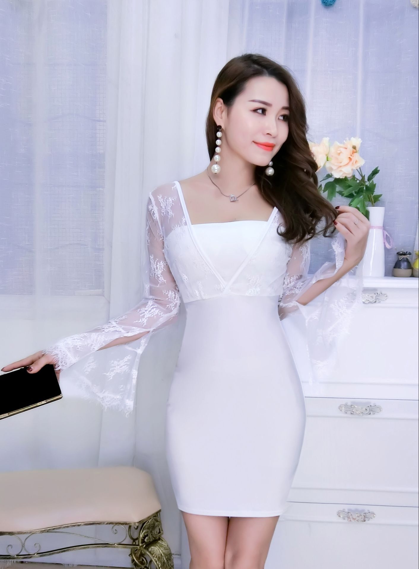 GW1976 Stylish Dress White