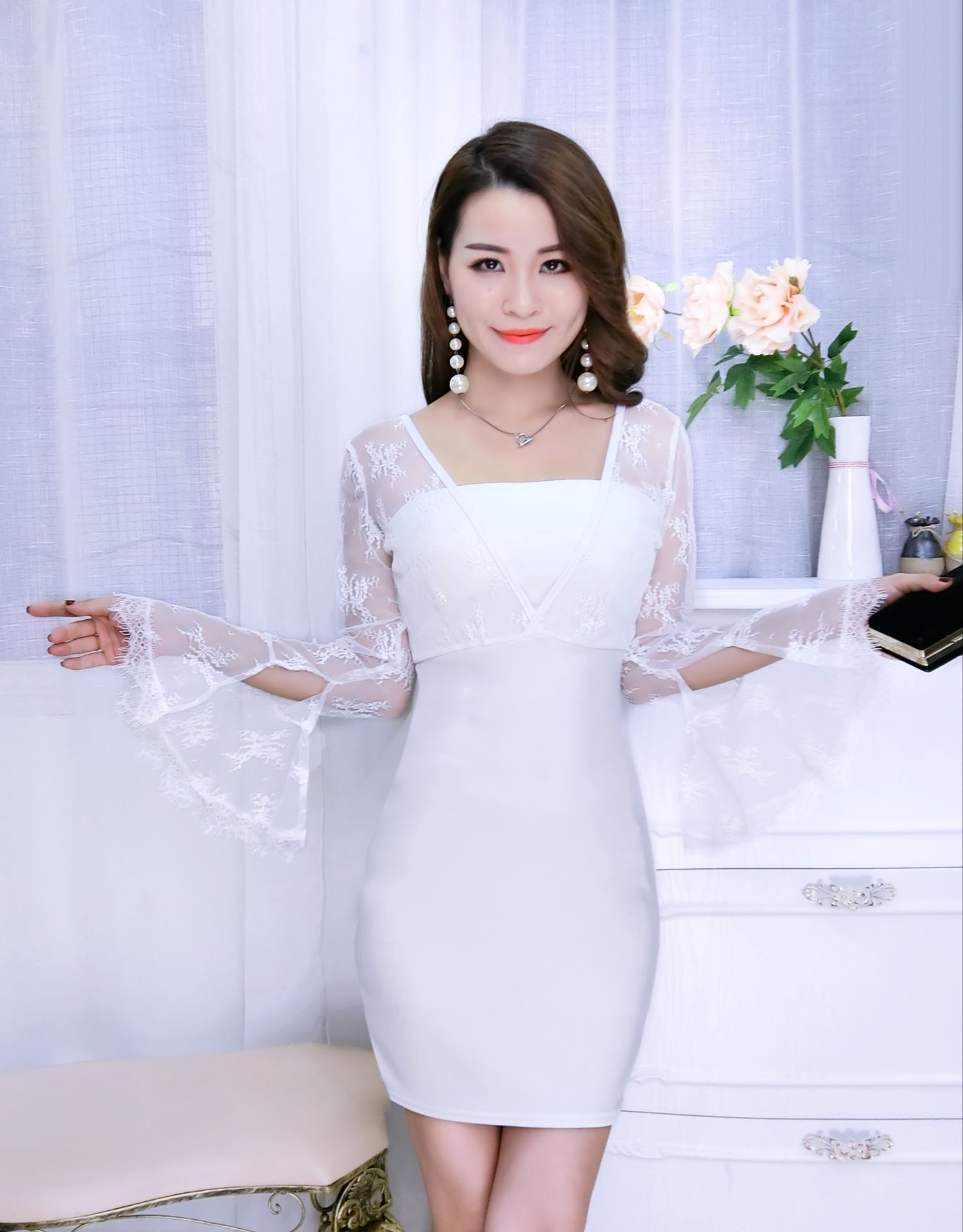 GW1976 Stylish Dress White