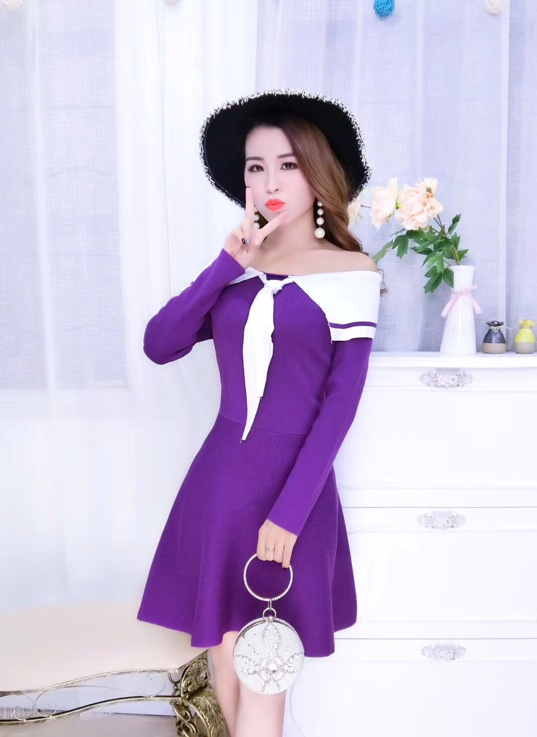 GW1977 Charming Dress Purple