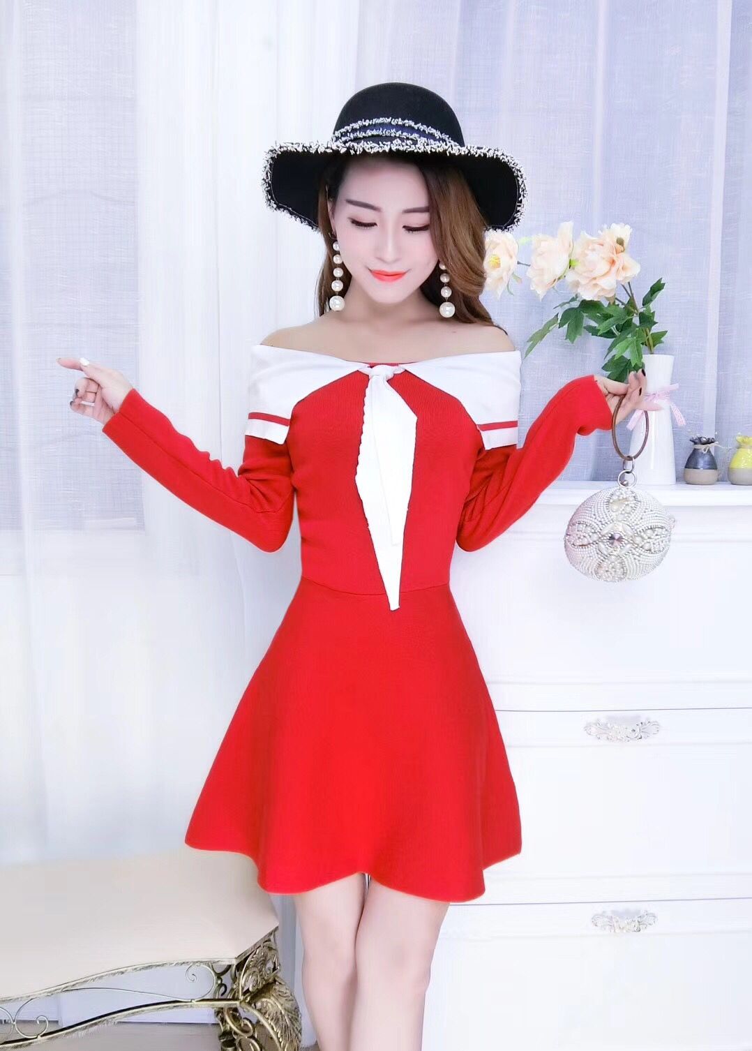 GW1977 Charming Dress Red