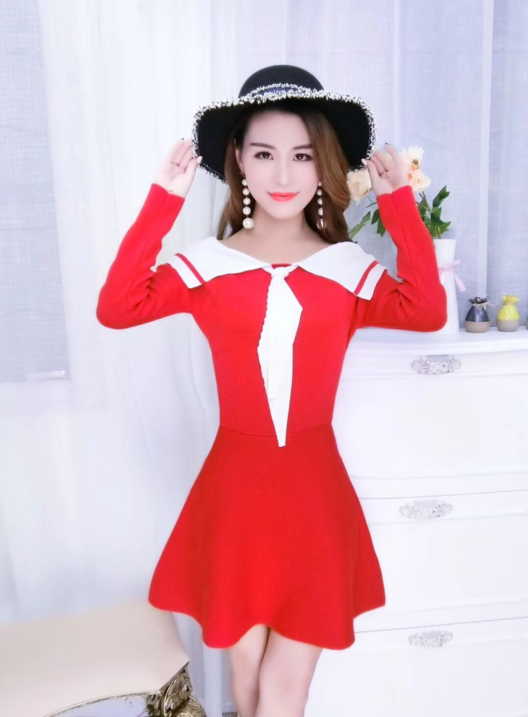 GW1977 Charming Dress Red