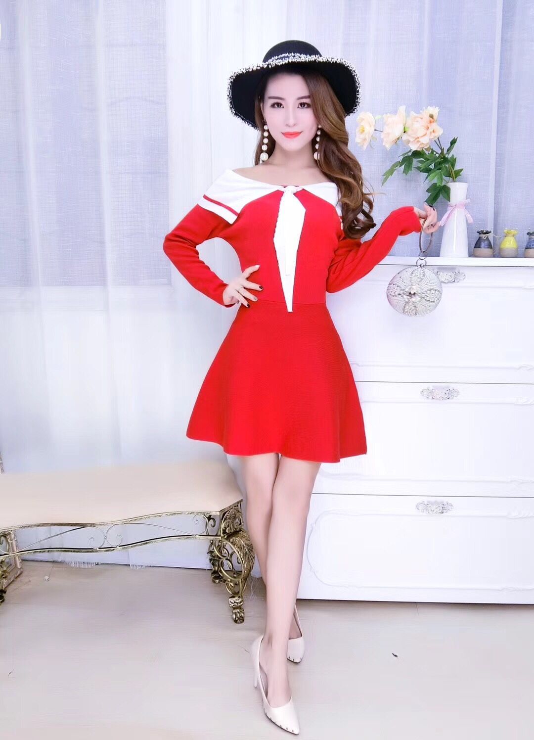 GW1977 Charming Dress Red