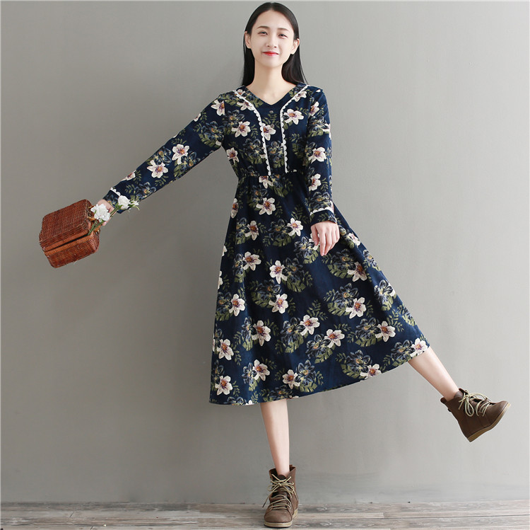 GW1990 Vintage Dress Dark Blue