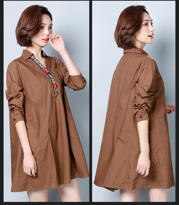 GW2032 Casual Long Top Brown