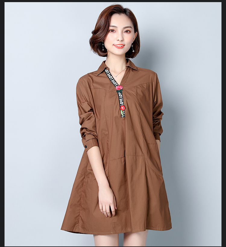 GW2032 Casual Long Top Brown