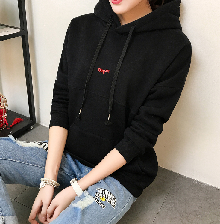 GW2039 Casual Hooded Top Black