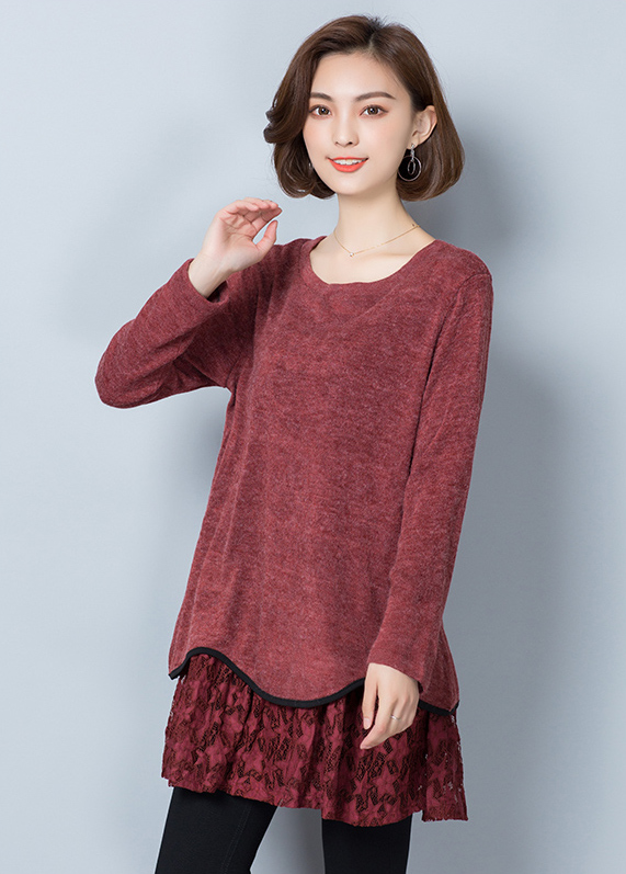 GW2044 Pretty Long Top Red