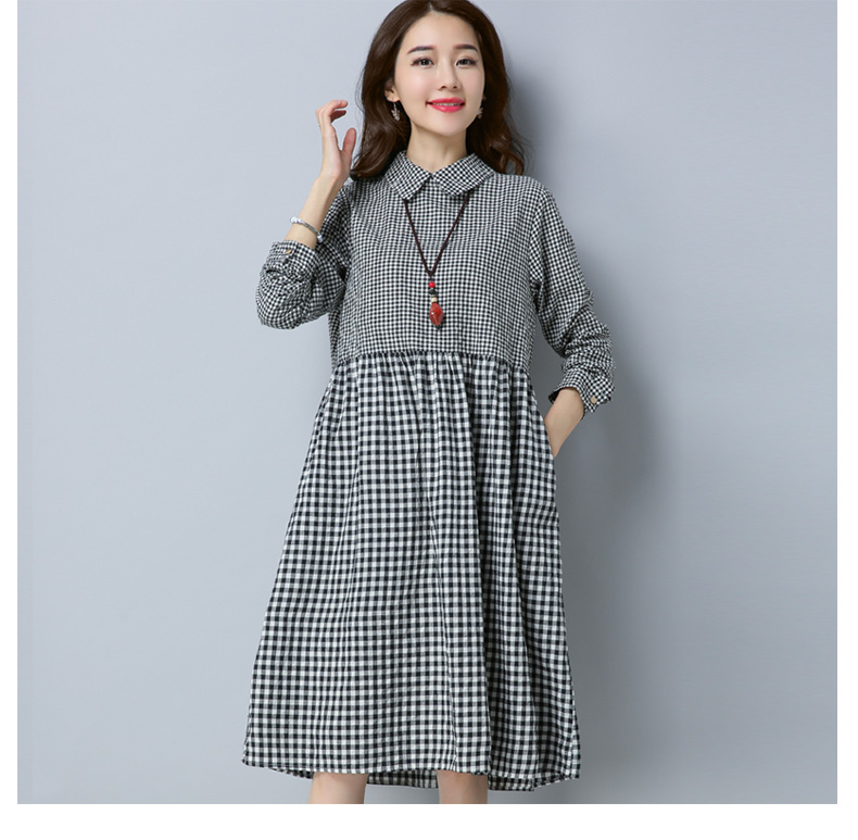 GW2089 Sweet Checker Dress Black