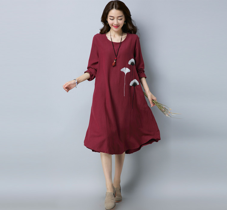 GW2090 Stylish Dress Maroon